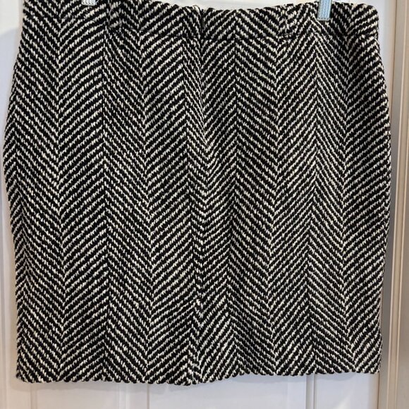Piazza Sempione Black White Wool Blend Skirt Suit Set IT 50 / US 14 - Picture 4 of 16